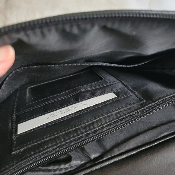 Worthington Black Purse Double Strap Vinyl organizer storage organizing EUC - Picture 8 of 13